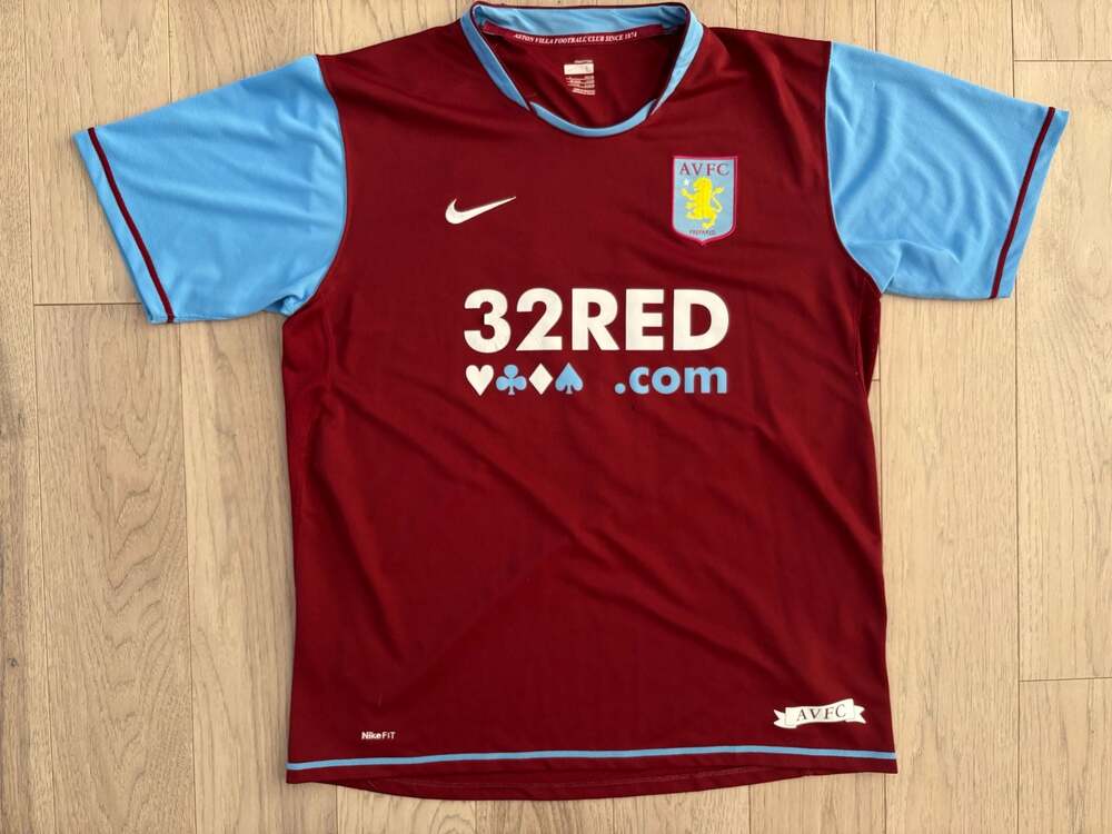 Aston Villa FC 2007-08 Nike Home Jersey #7 Ashley Young
